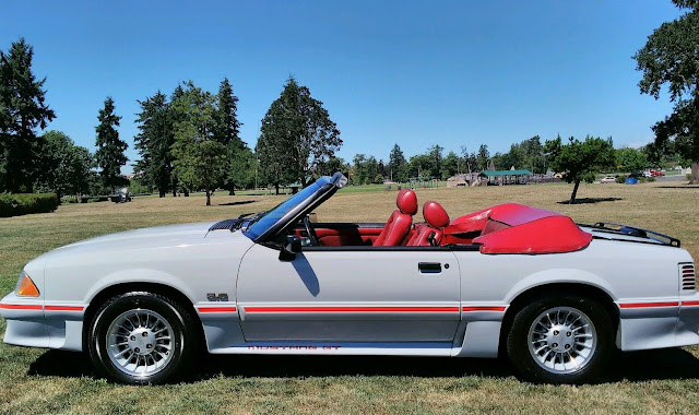 1989 Ford Mustang Cobra GT Mustang Convertible 5.0 V8 Foxbody – Ultra Rare Dove Gray Color with Red Interior