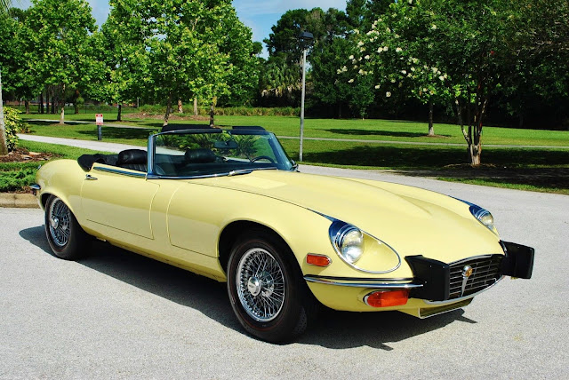 1974 Jaguar E-Type XKE Roadster V-12 in Yellow – Get Some Sun Sunday